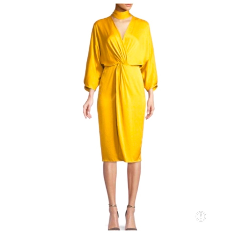 Diane Von Furstenberg yellow cocktail dress in size 4